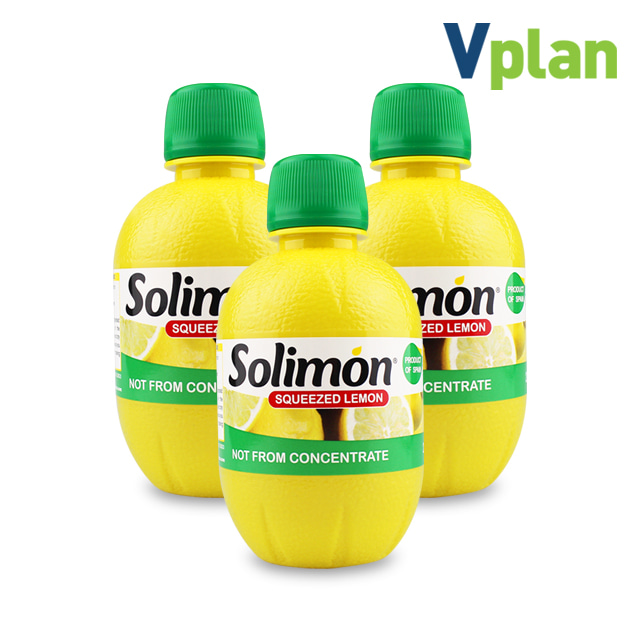 브이플랜 솔리몬 스퀴즈드 레몬즙 3병 840ml 레몬 원액 물 차