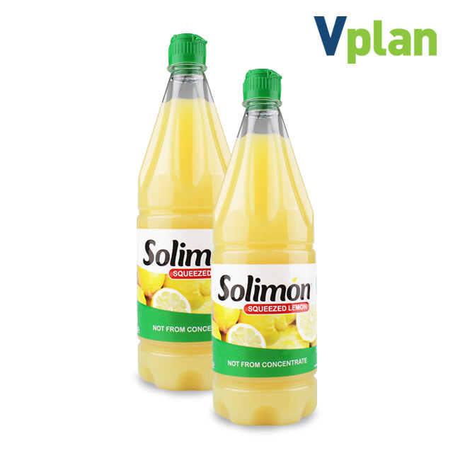 브이플랜 솔리몬 스퀴즈드 레몬즙 2병 1.98L 레몬 물 원액 차
